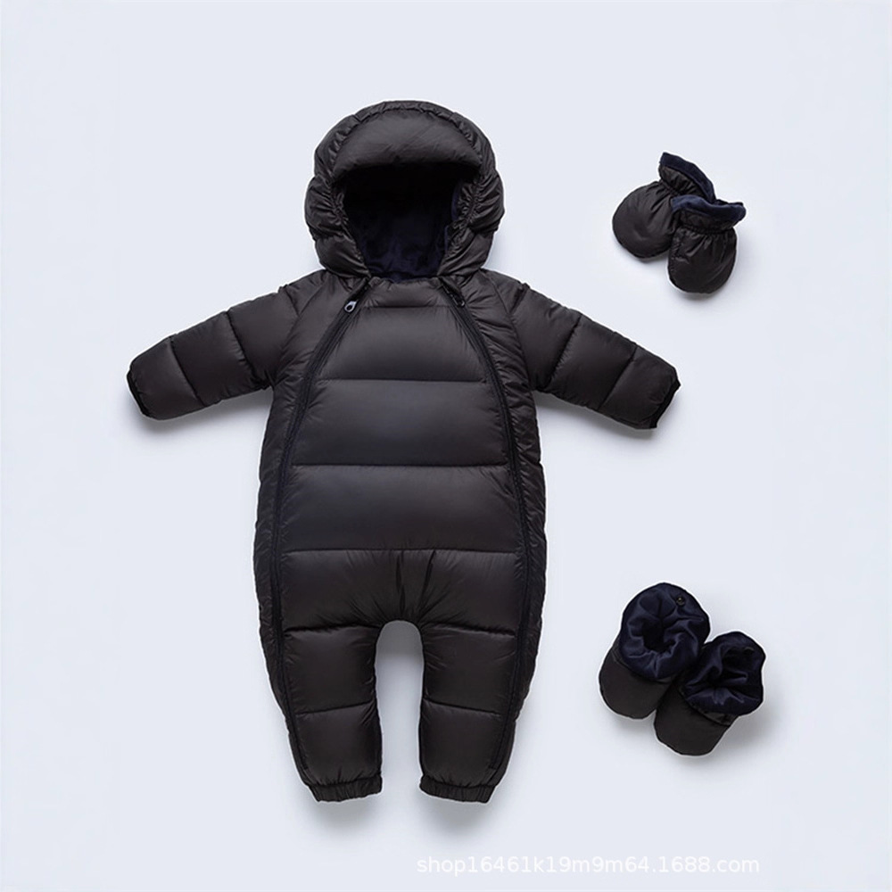 Комбинезон с пухом для малышей, утепленная одежда для новорожденных, комбинезоны, куртки, зимняя одежда