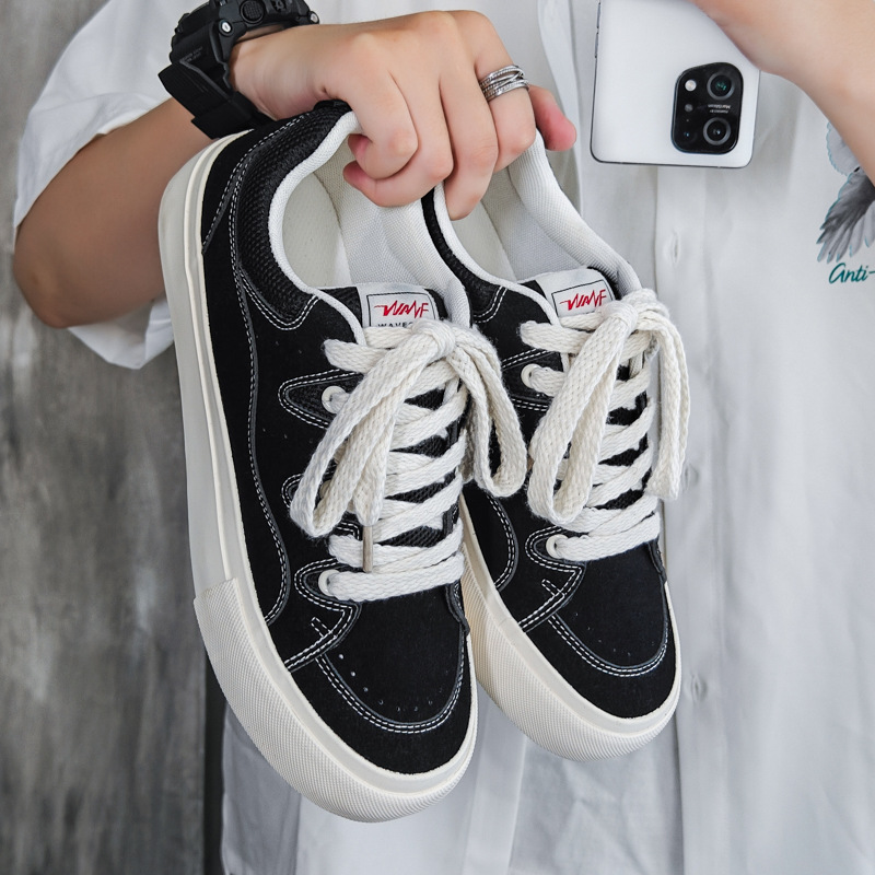 Vasibaen Men's Shoes Black Canvas Shoes National Fashion Brand Shoes 2024 New Spring and Autum Trendy Shoes Casual Sneakers