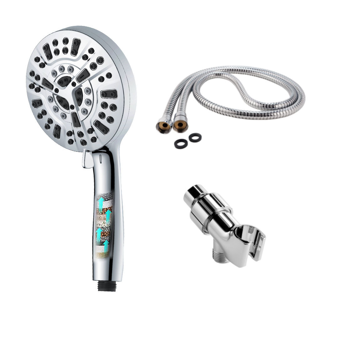 Amazon cross-border chlorine removal supercharged water purification spray gun 10 function shower back water spray adjustable shower handheld shower