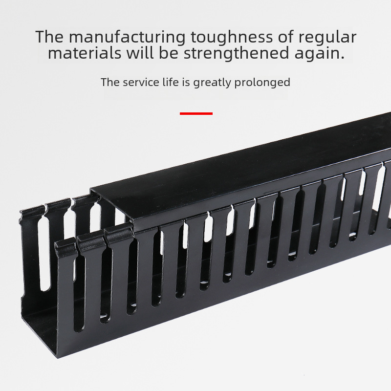 pvc black trunking flame retardant U-shaped industrial plastic Open-mounted trunking distribution gas box control cabinet trunking