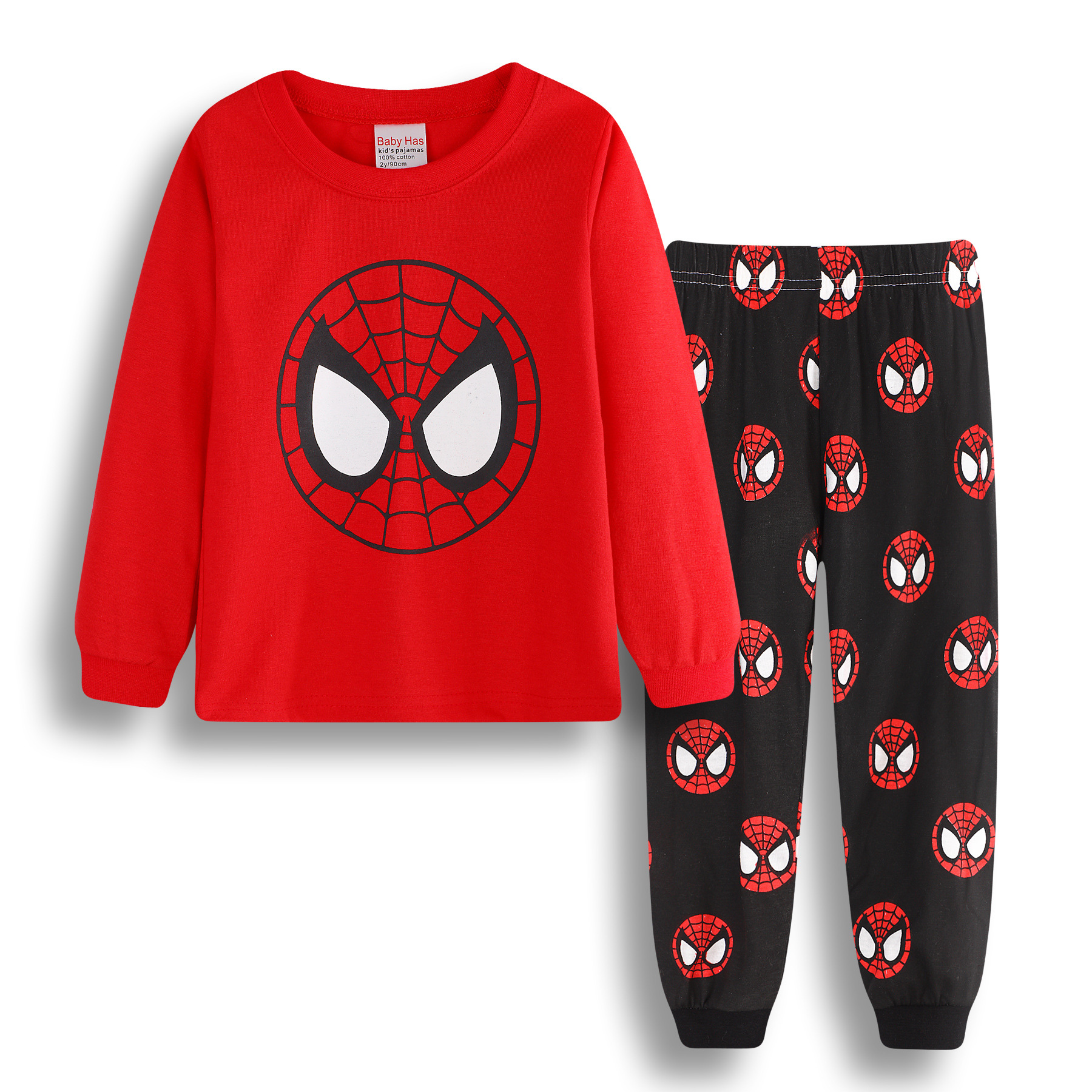 Spring Autumn Winter Boys Cotton Pajamas Long Sleeve Boys Children Cartoon Suit Baby Home Clothes Spider-Man Captain America