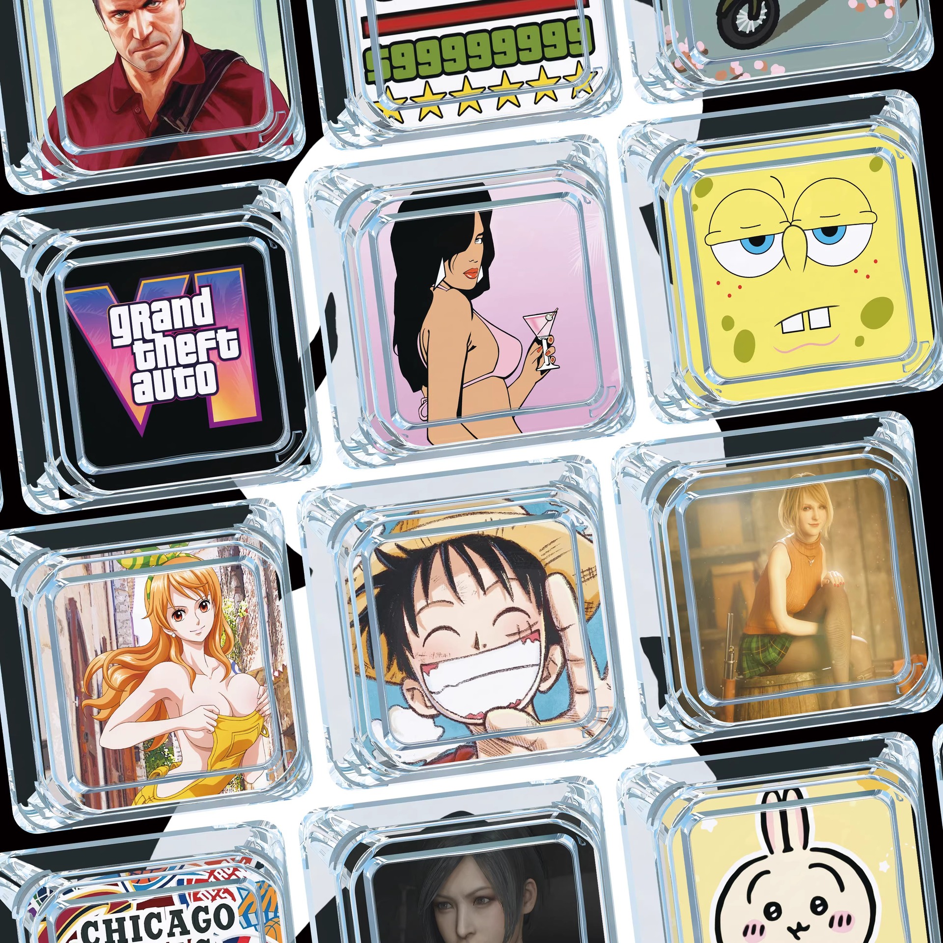 Pbt Sublimation Cartoon Animation Character Keycaps Custom Pattern Large Key Custom Mechanical Keyboard Keycaps Production Oem