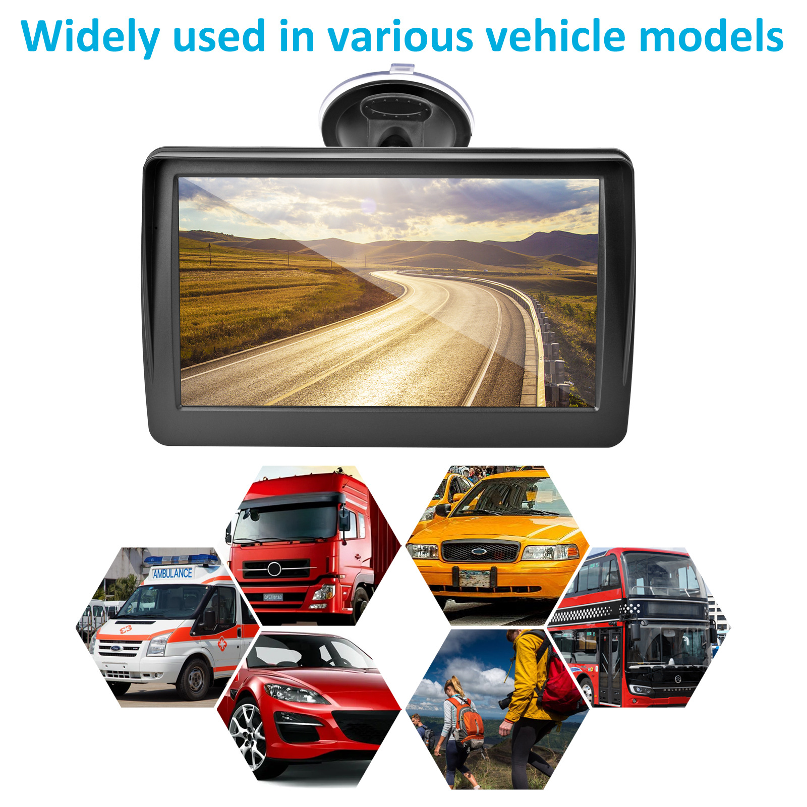 7inch Gps Navigator New Type-C Socket with Sunshade Mold Hd Display Car Supplies