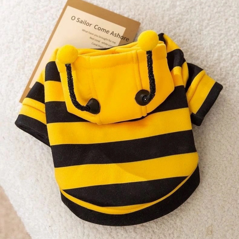 Funny Cat Clothes to Prevent Falling Off Little Bee Beagle Dog Small Cute Blue Cat Spring & Fall New Pet Sweatshirt