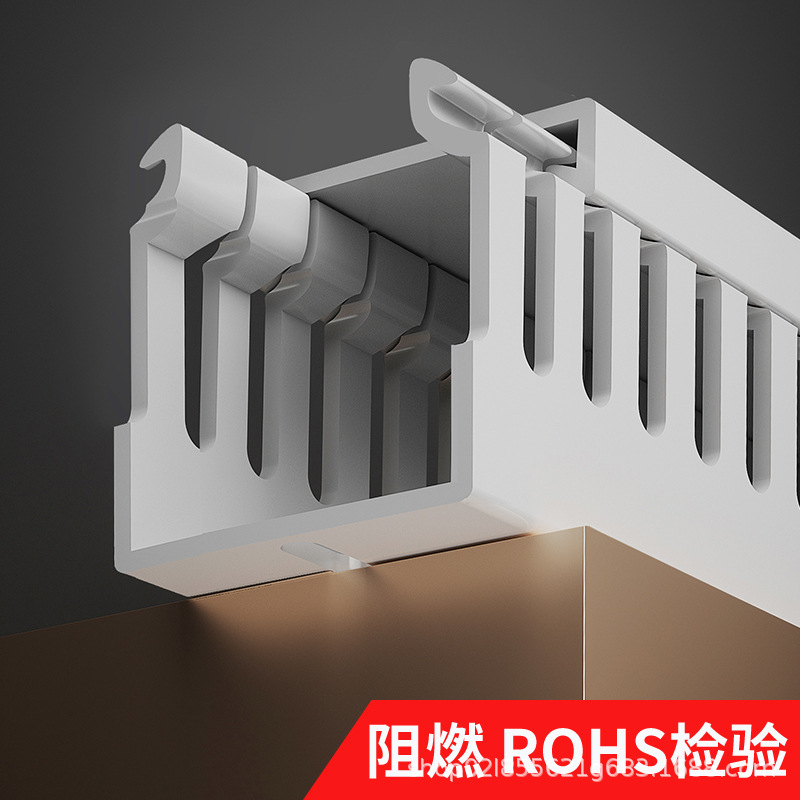 ПВХ серый лоток для управления кабелями, крупные зубья, огнестойкий