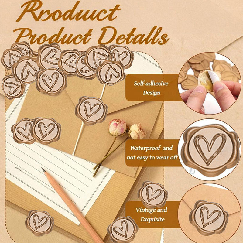 Embossed Small Wax Label Envelope Seal with Fire Paint Seal Handmade Supplies Bronze Wax Seal Invitation Wedding Manufacturer Wholesale