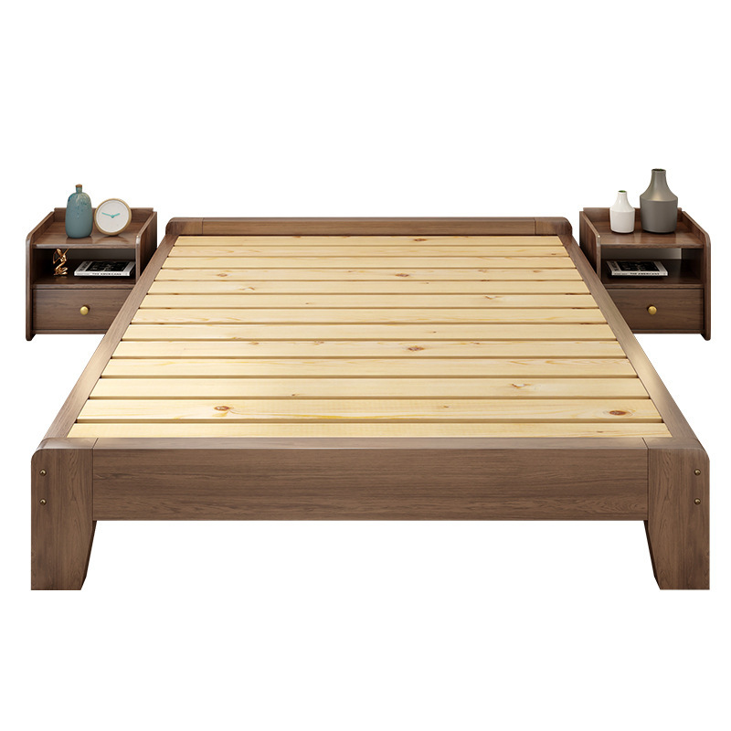 Tatami Solid Wood Bed Frame Small Apartment Splicing Parent-Child Bed Master Bedroom Large Bed Modern Simple Bedside Floor-Standing Low Bed