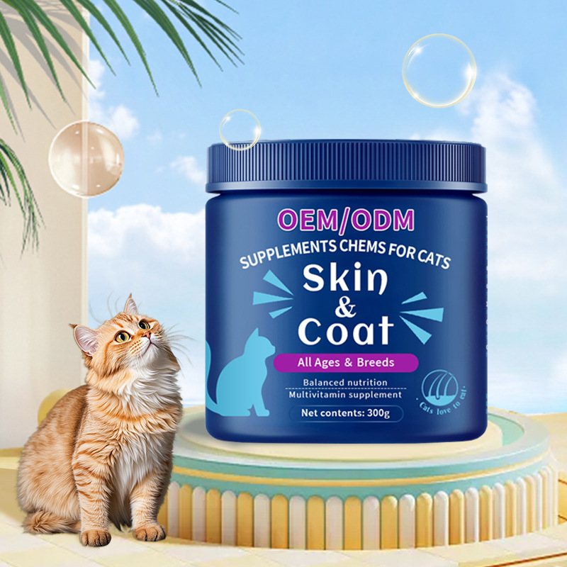 Amazon's Best-Selling Products Oem Pet Health Care Products Cat Skin and Fur Health Soft Chewable Tablets Source Factory