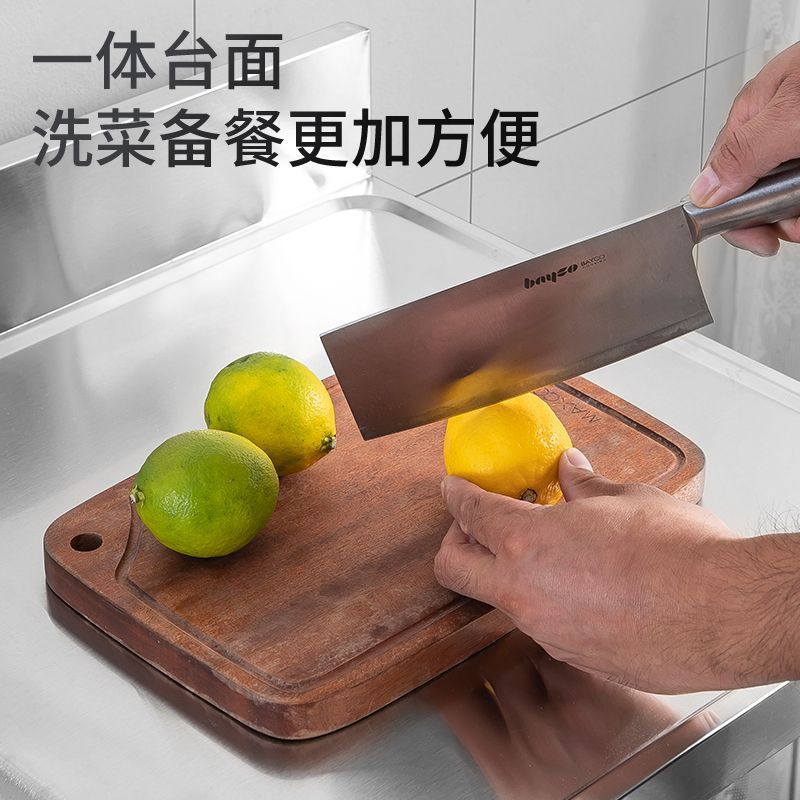 Thickened stainless steel wash basin household sink double sink kitchen sink table top integrated sink with bracket