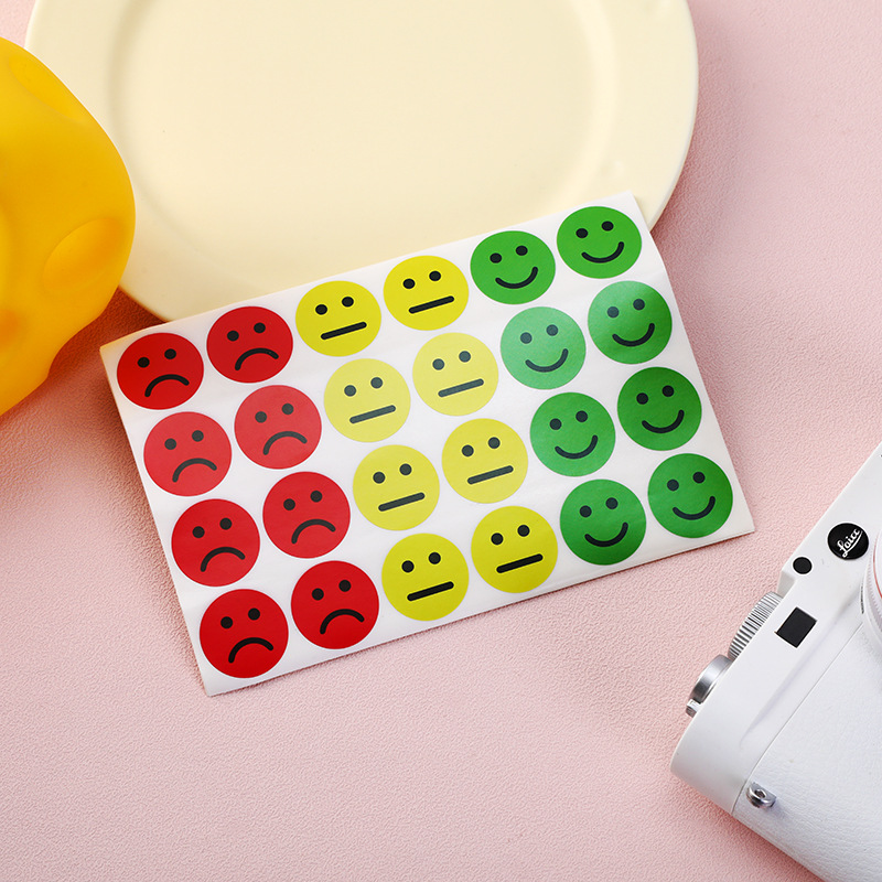 Новые эмоциональные наклейки смайлики счастливые/грустные наклейки красные/желтые/зеленые