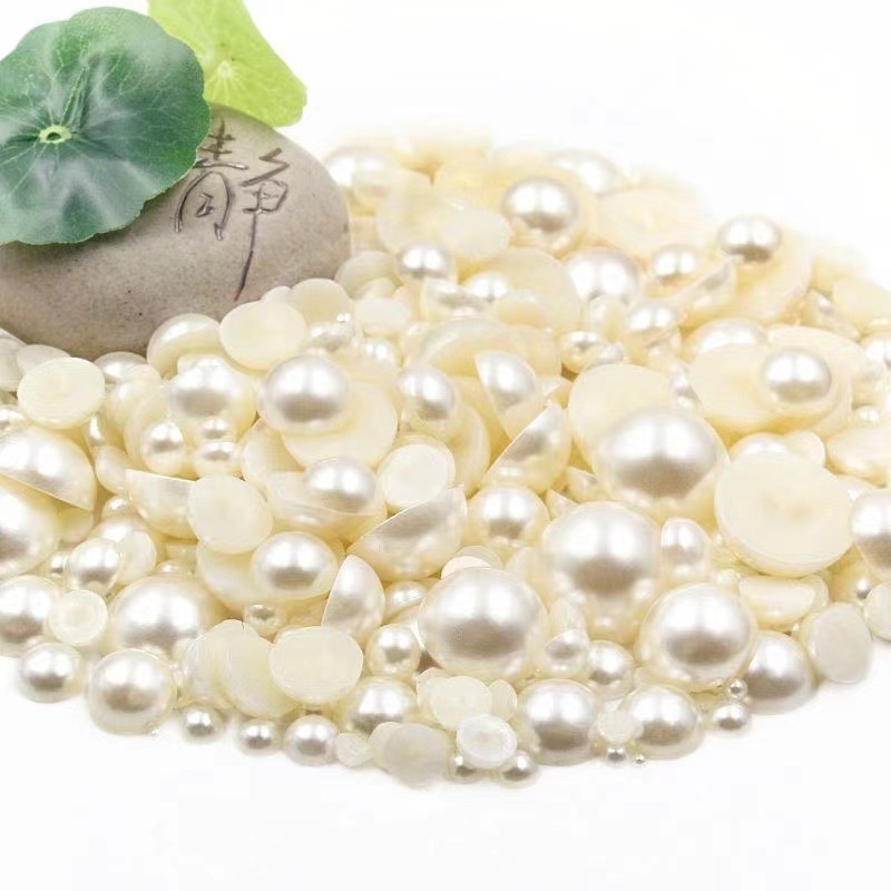 Полукруглые жемчужины, белые, японский стиль, декоративные аксессуары для маникюра