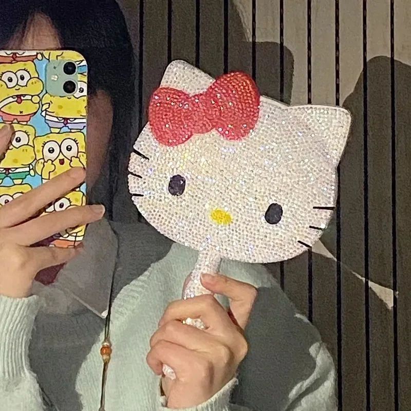 Зеркало для макияжа Hello Kitty с Бриллиантами для Лучшая Подруга и Девушка, Инструменты DIY для Ручной Работы Зеркала для Макияжа