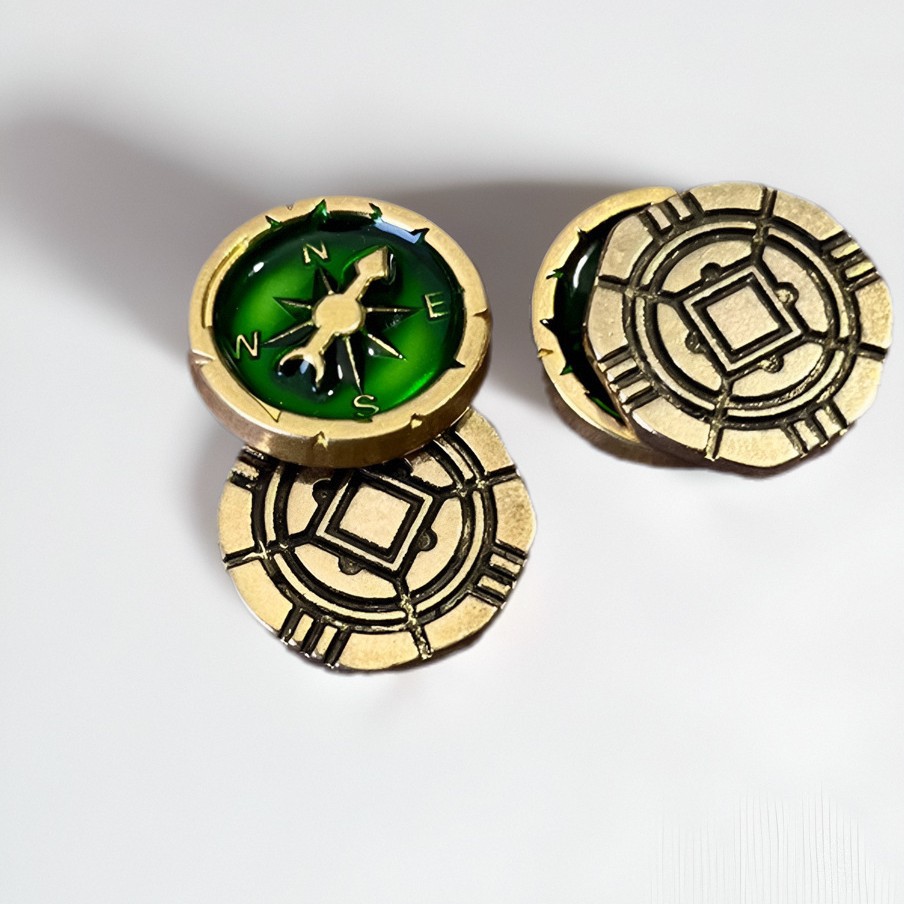 Lost Anak Ruins Board Game Accessories Gold Coin Compass Alloy Oil Drop Metal Indicator Non-3D Printing