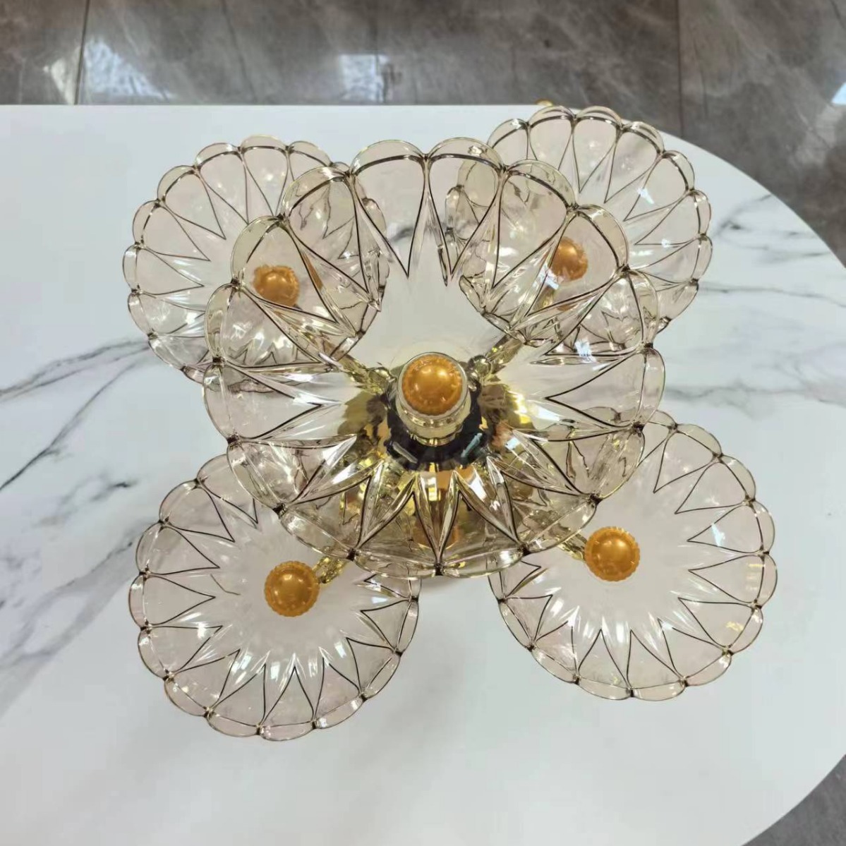 European Crystal Multi-Layer Rotating Fruit Plate Modern Home Living Room Coffee Table Light Luxury Snack Candy Plate Decoration Tray