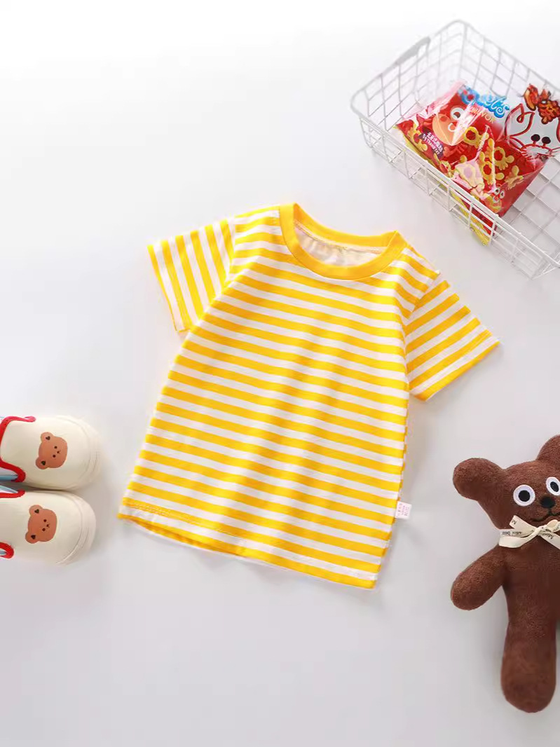 Summer Children's short-sleeved T-shirt cotton boys and girls one-piece baby bottoming shirt factory wholesale New