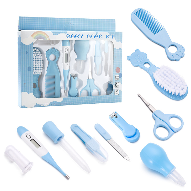 Manufacturers supply foreign trade English baby brush comb nasal aspirator suit thermometer tool care ten-piece set