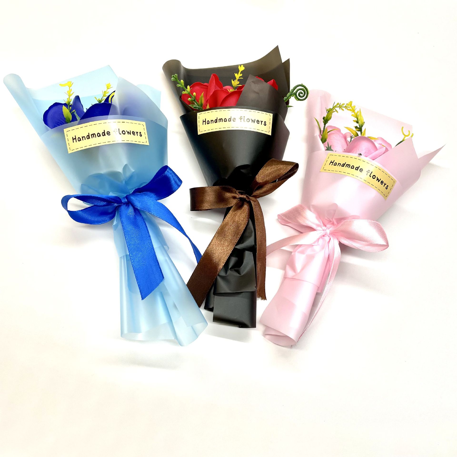 Teacher's Day Gift, Three Flower Bouquets, Soap Bouquet Gift, Rose Gift for Teachers, Carnations