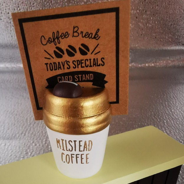 Creative Simple Round Mini Coffee Cup Business Card Holder Wooden Business Card Holder Note Holder Car Cute Handmade Ornaments