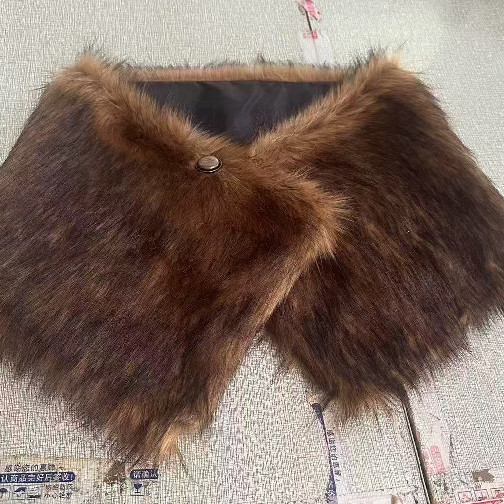 Cross-Border Viking Medieval Faux Fur Shawl Scarf Fur Warrior Costume Accessories Halloween Cape for Men and Women