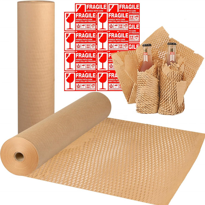 Honeycomb Paper Roll Amazon Temu Cross-Border Special Supply Honeycomb Buffer Packaging Paper Mesh Eye Bag Gift Box Ceramic Wholesale