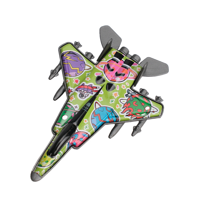 Alloy Pull-Back Airplane Toy Kidsren's Artificial Iron Fighter Military Model Ornaments Amusement Park Points Gift