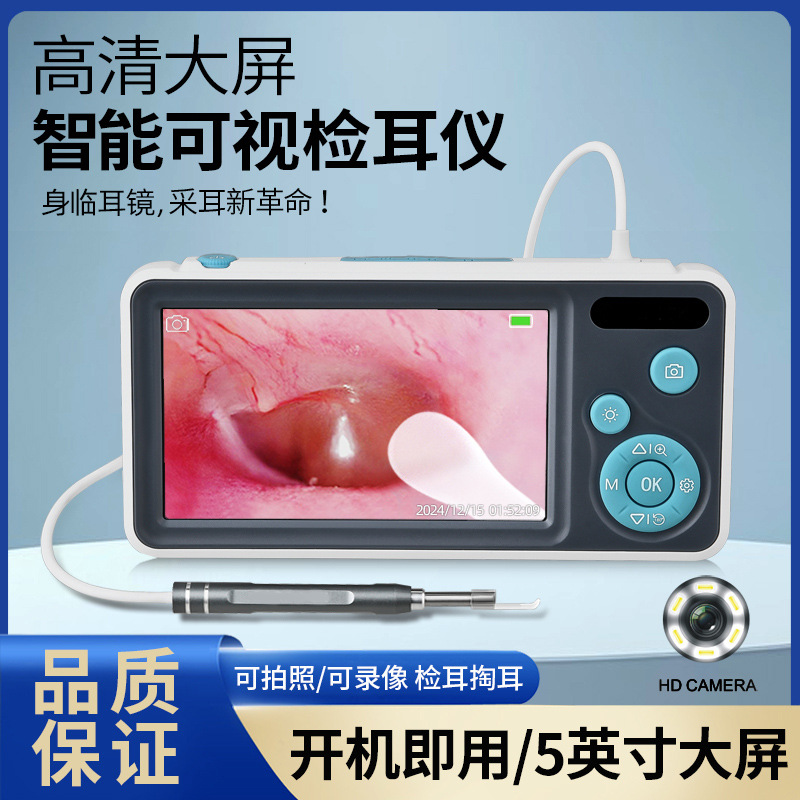 Популярный 5-дюймовый экранный визуальный ушной зонд эндоскоп Dn300 высокое разрешение ушного инструмента с подсветкой