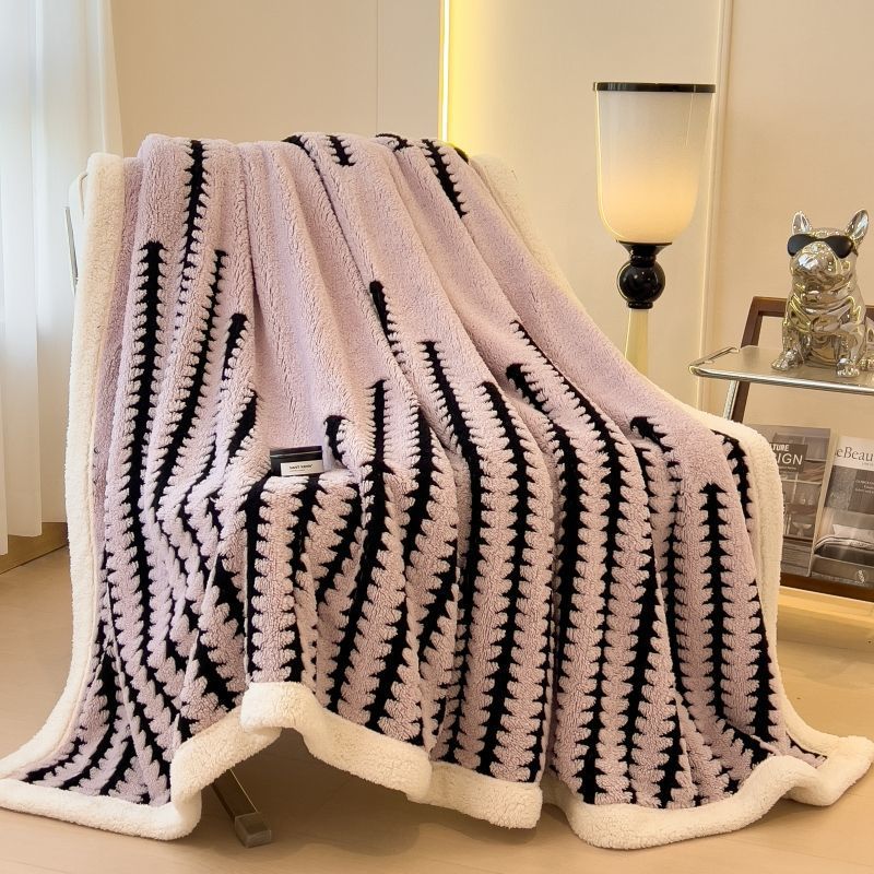 Thickened Warm Coral Velvet Milk Velvet Blanket Winter Household Double-Layer Double-Sided Velvet Flannel Lunch Break Blanket Cover Blanket
