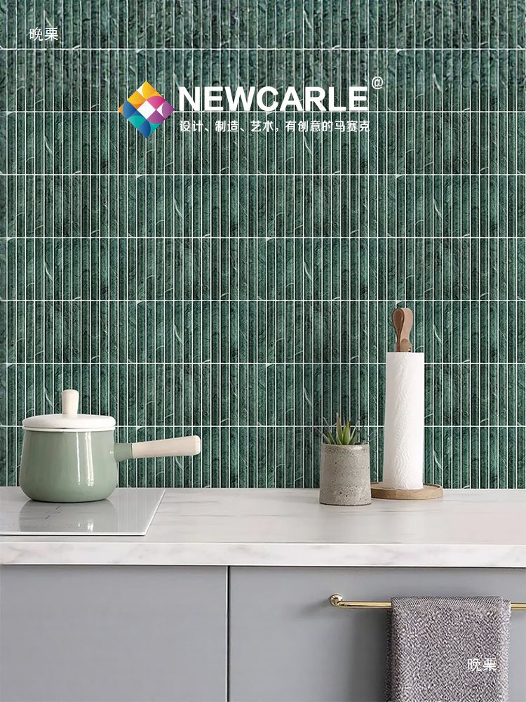 3D Stereo Concave and Convex Surface Stone Strip Mosaic Travertine Coffee Hotel Background Wall Bathroom Marble