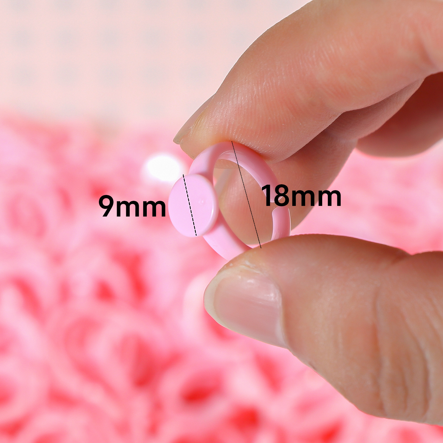 Manufacturer Wholesale Pink Ring Base DIY Semi-Finished Children's Jewelry Accessories Plastic Open Ring Children's Crafts