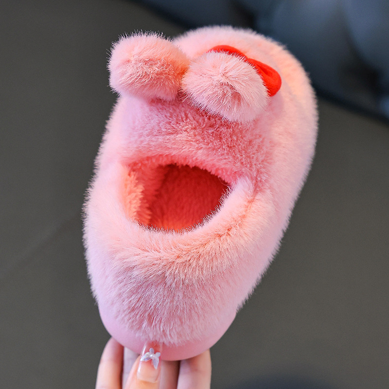 Winter Kidsren's Cotton Shoes Girls Cute Cartoon Princess Warm Furry Shoes 2025 Home Indoor Baby Cotton Slippers