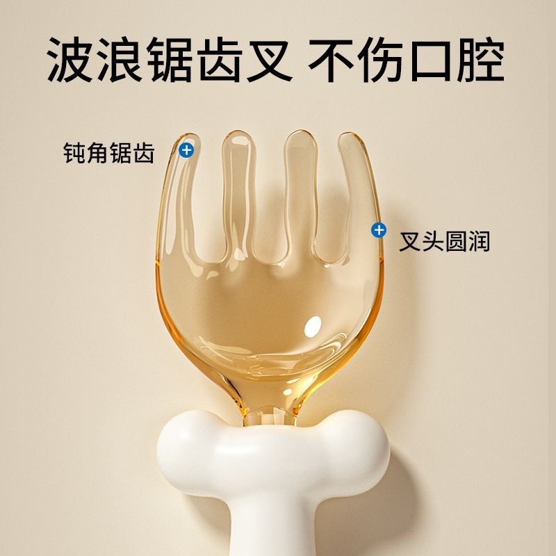 Baby spoon learning to eat training silicone spoon newborn baby self-feeding children's tableware suit complementary spoon