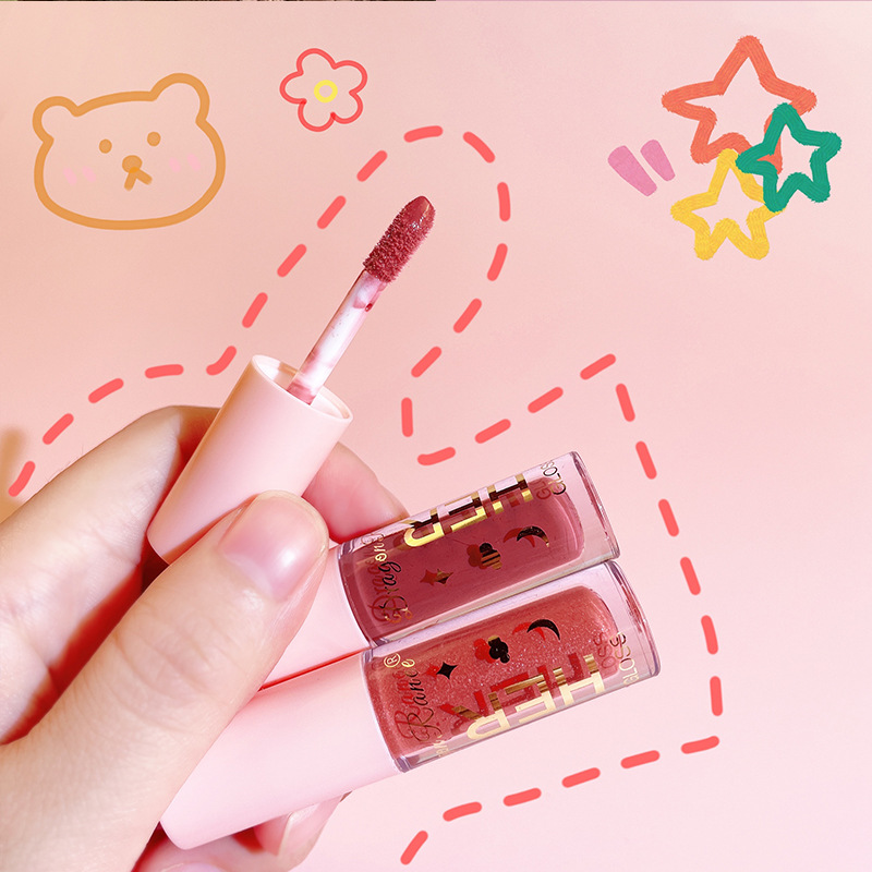 Dragonranee Glazed Mirror Lip Glaze Lipstick for Female Students, Moisturizing and Hydrating Lip Gloss Makeup Cross-Border