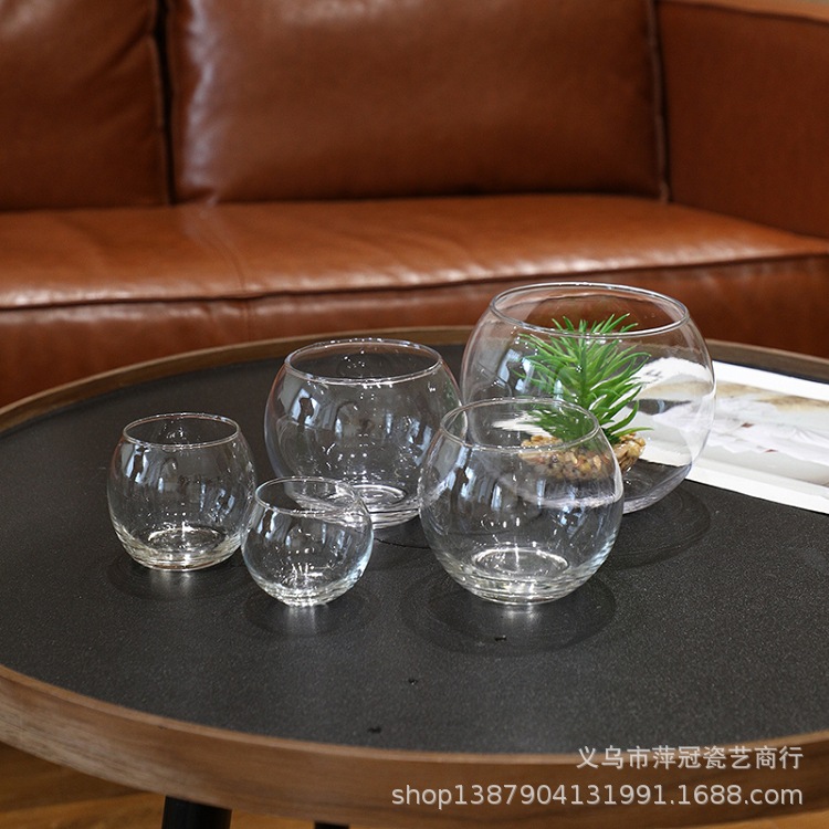 Микроландшафт, круглая сферическая прозрачная стеклянная ваза для экологии, маленькая банка для золотофишек и черепах, оптовая продажа, гидропонная ваза