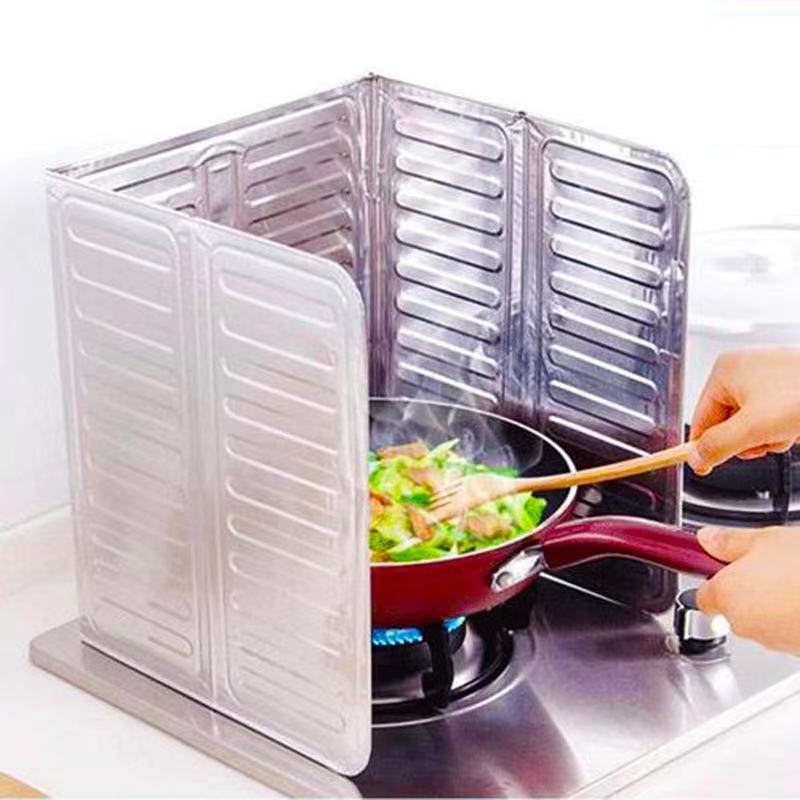 Kitchen Cooking Oil-Proof Baffle, Household Stove Anti-Splash Oil Baffle, Gas Stove Aluminum Foil Heat Insulation Board, Oil-Proof Board