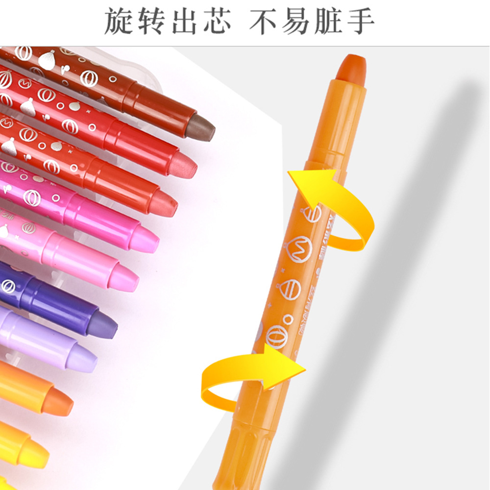 Factory direct Colorful Stick 30 color optional rotatable washable water soluble painting room children's graffiti crayon heavy color stick