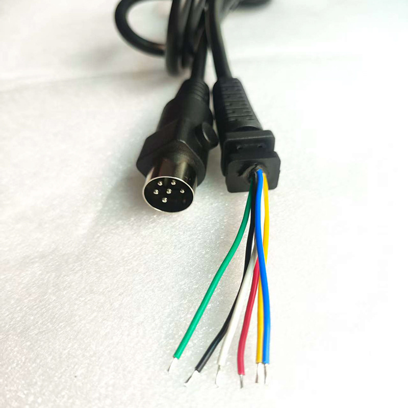 One-To-Two Seat Cushion Cable (Main Line) M12-6P Aviation Connector to Sr Long 1.8m Black Od:6.0