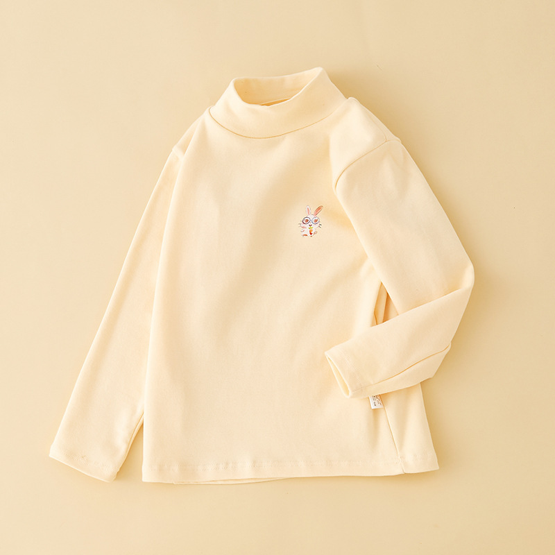 Children's Pure Cotton Base Shirt Boy's Inner Wear Baby Category A Autumn and Winter Girl's Children's Wear Baby's Long Sleeve T-Shirt Underwear