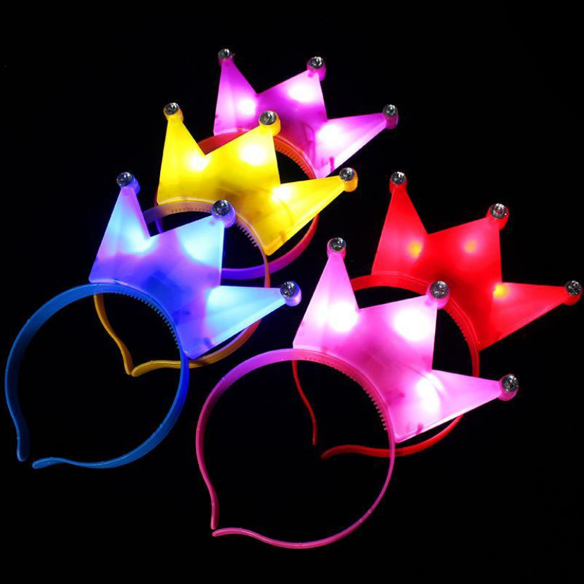 Светящийся коронный ободок с мигающими 3 светодиодами и стразами аксессуар для волос для концертов