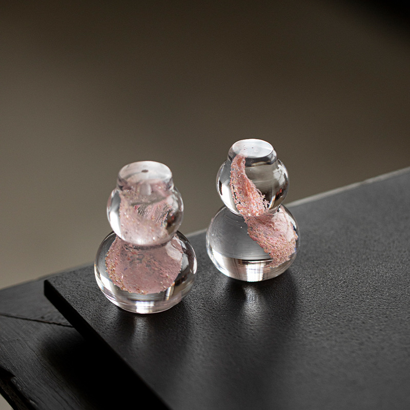 Crystal Glass Gourd Lid, Pot Lid, Ink Powder, Incense Stick, Incense Base, Incense Burner, Incense Burner