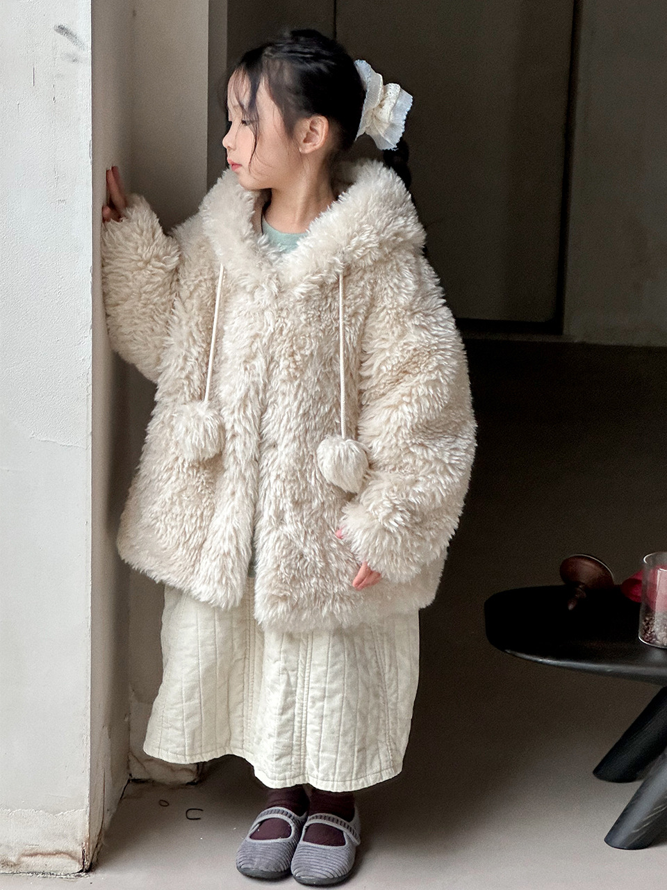 Girls' Winter Fur Outwear New Thick Warm Imitation Lamb Fur All-In-One Outwear Baby Kidsren's Outwear