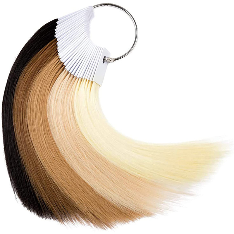 Real hair color plate color card bleaching and dyeing hot hairdressing hair bundle real hair strip experimental test hair strip dyeing waxing color