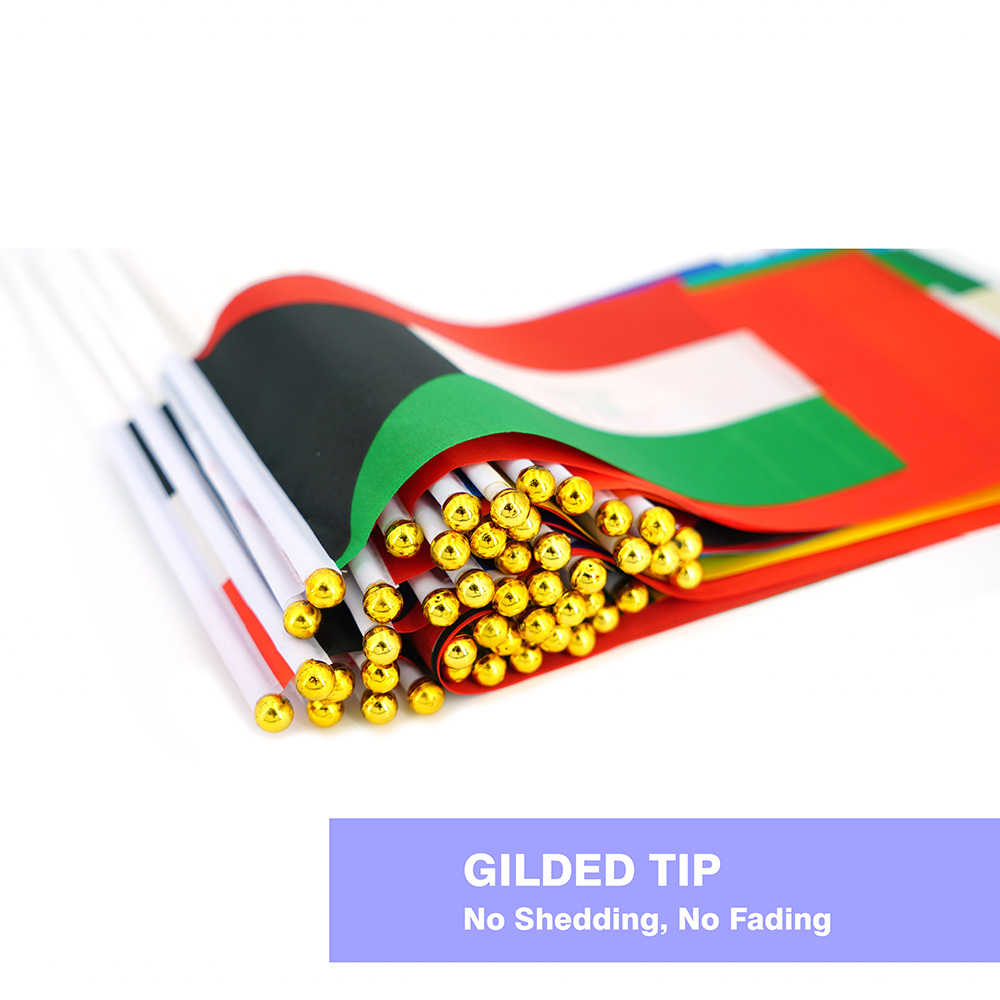 Customized Multi-Size Hand-Waving Flags, Small Flags, Hand-Held World Cup Event Polyester Flags, World Flags
