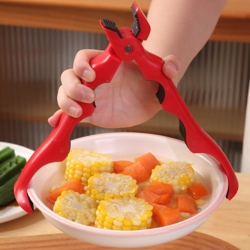 Three-In-One Anti-Scalding Bowl Clamp, Non-Slip Clamp, Kitchen Clamp, Plate Clamp, Steamed Food Clamp, Heat-Insulating Plate Clamp, Bowl Holding Tool