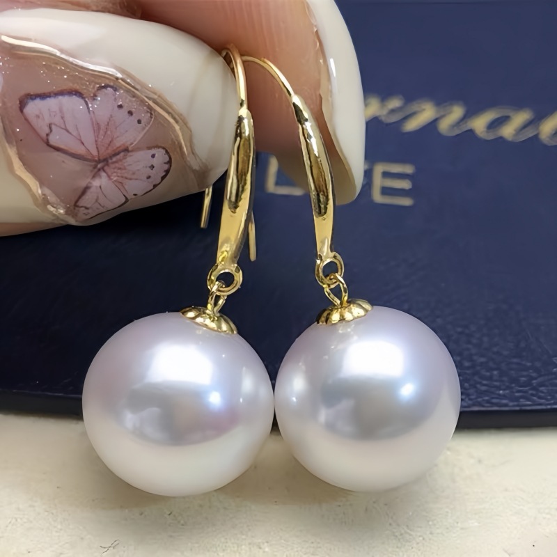 18K Color Gold New Freshwater Pearl Earrings Korean Style Personalized Fashion Pearl Ear Hooks Women's Holiday Gifts Wholesale