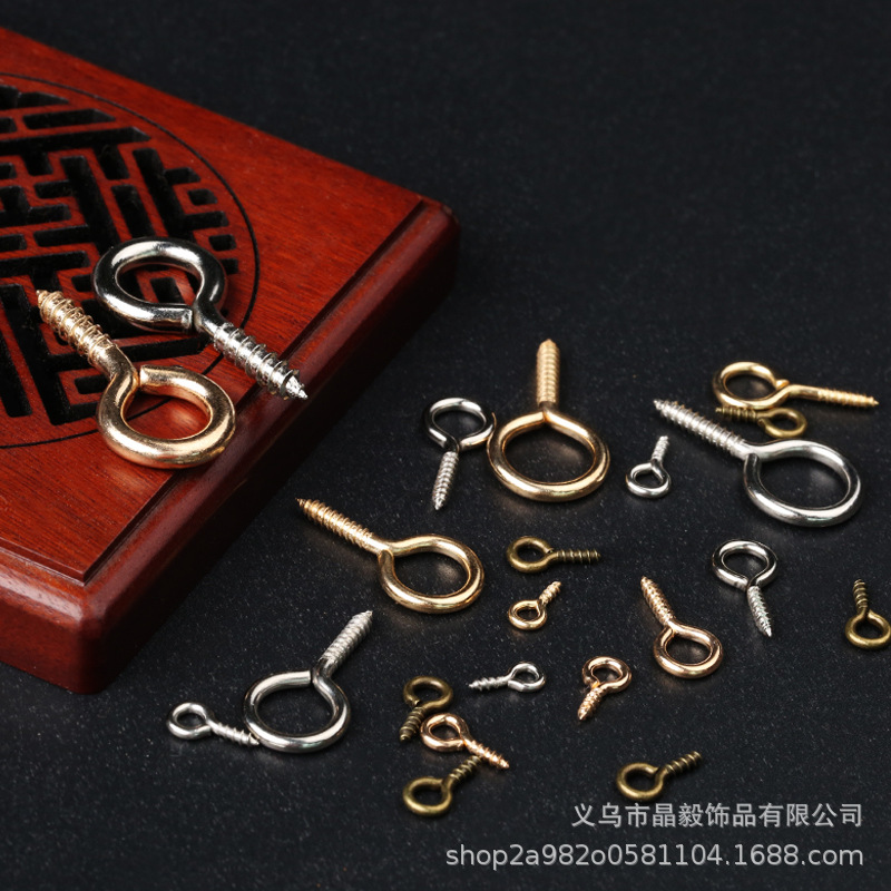 Кольцо-подвеска с винтом для ногтей овечьего глаза, металлическое, ручная работа, DIY, домашнее, оптовая продажа