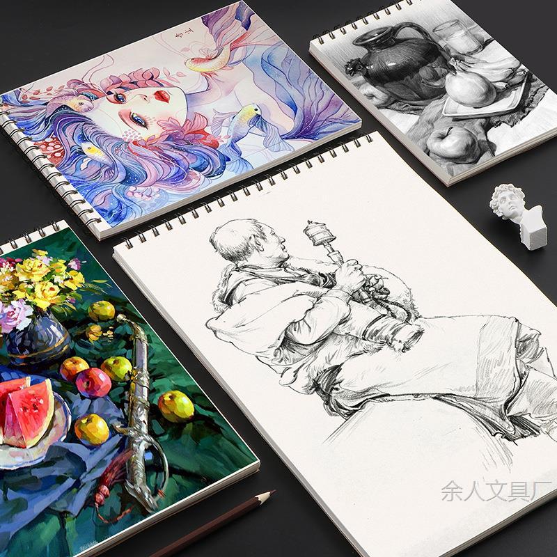 A4 Coil Sketch Book Art Student Picture Book A5 Toddler Sketch Book Wholesale 8K Watercolor Painting Book Gouache Paper