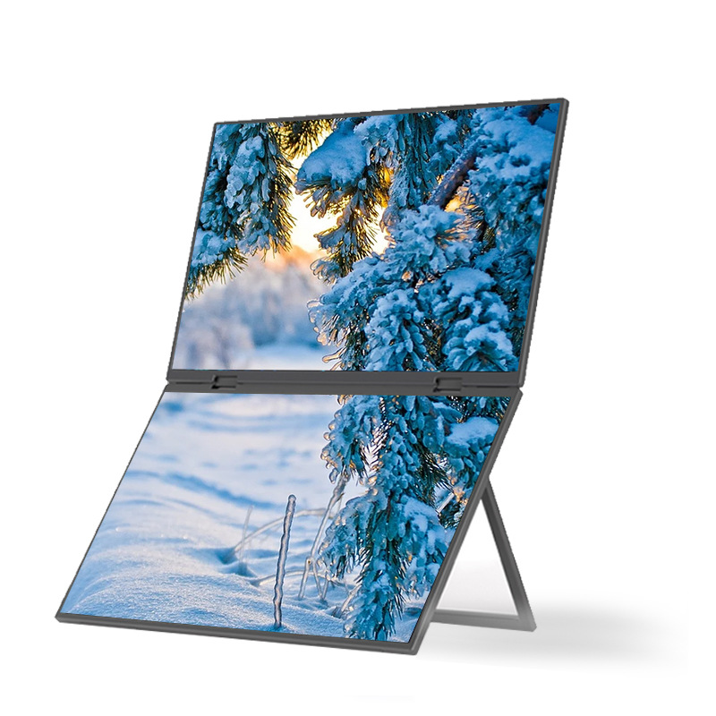 Stock Trading Design Office Portable Dual-Screen Display One-Line High-Definition Upper and Lower Dual-Screen Foldableing Notebook Expansion Screen
