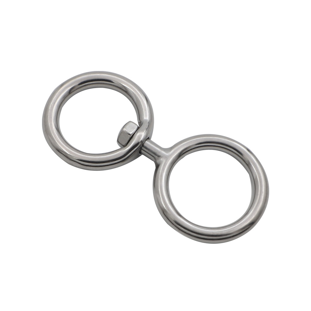 Stainless Steel Swivel Ring 304 316 Fishing Gear Swivel Universal Connection Buckle Figure-Eight Ring Pet Chain Swivel Buckle