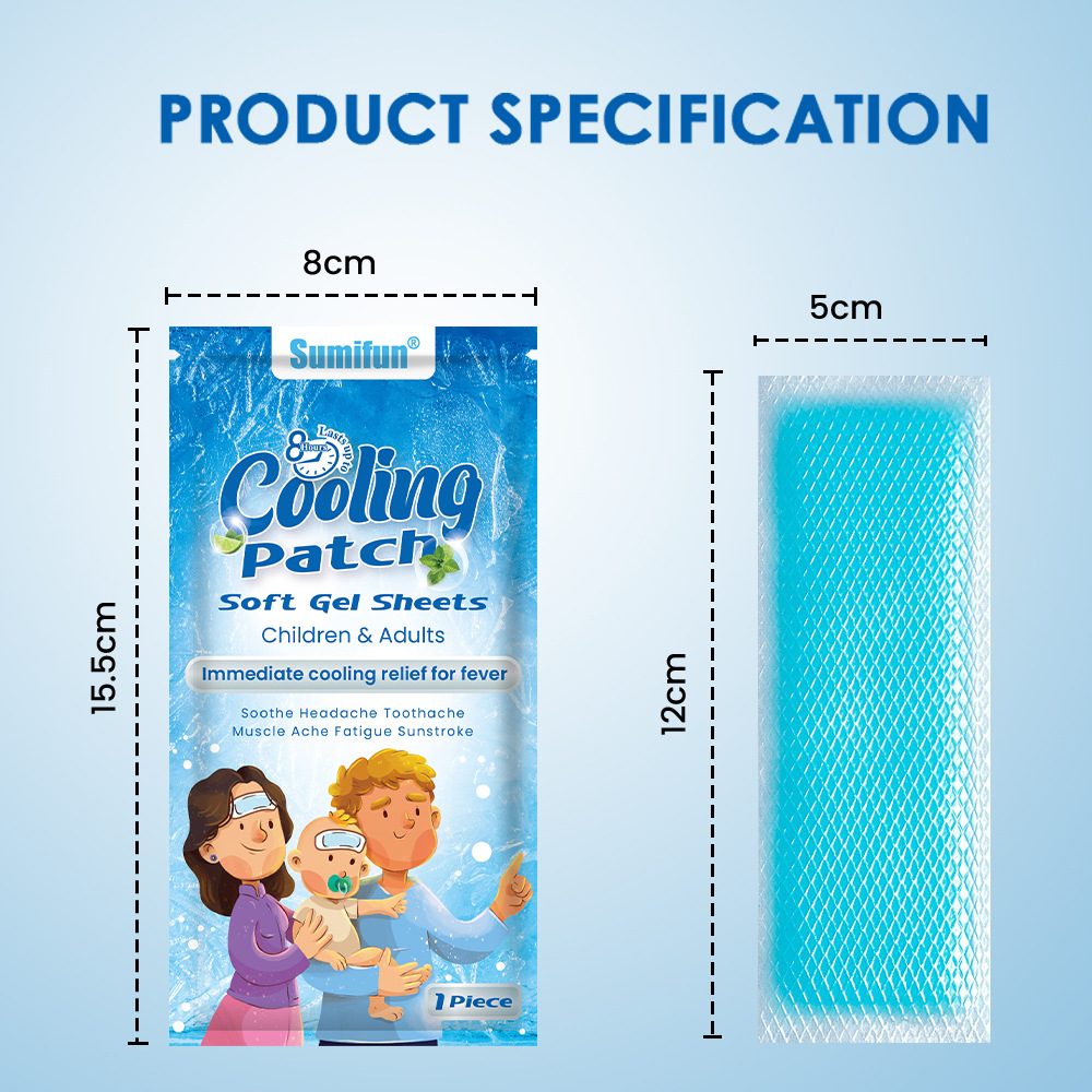Sumifun Cross-Border Export Cooling Patch Cooling Patch Hydrogel Patch Cooling Cold Compress Summer Essential Product K18901