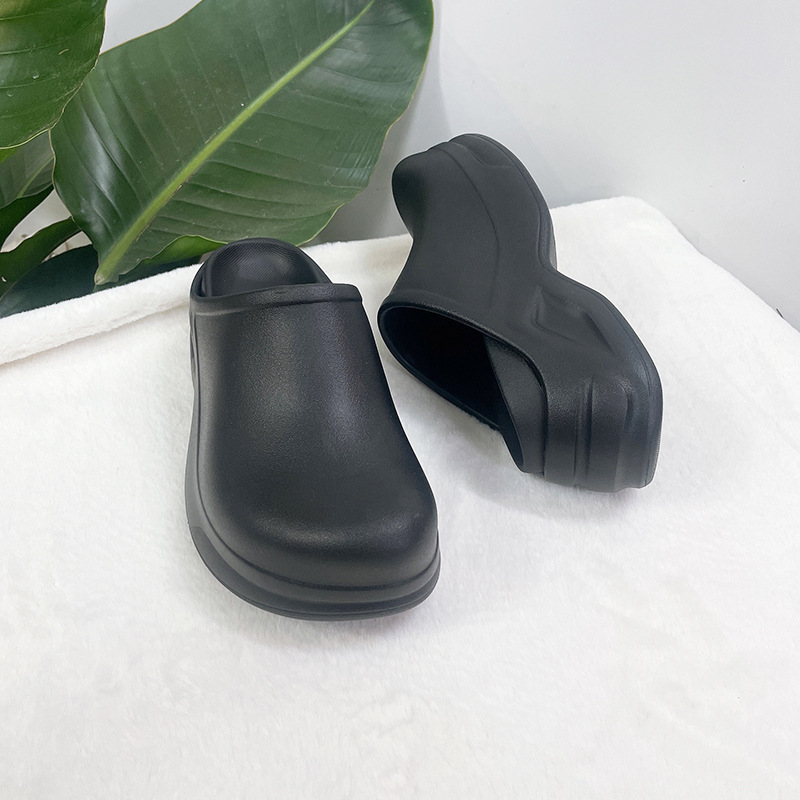 Cross-Border Popular Eva Clogs for Women, Suitable for Outdoor Wear, 2025 Spring New Model, Ra Non-Slip Perforated Shoes with Thick Soles for Height Increase